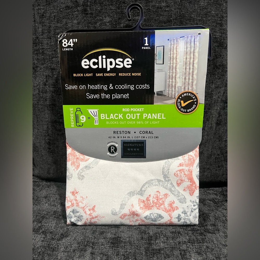 Eclipse Reston Coral Blackout Curtain Panel